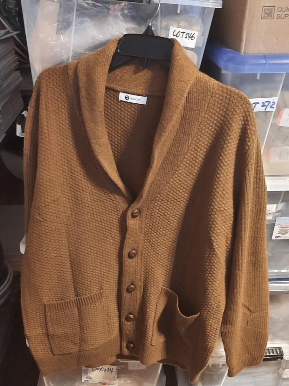 NEW ! Men Runcati Cardigan Sweater Brown Size L